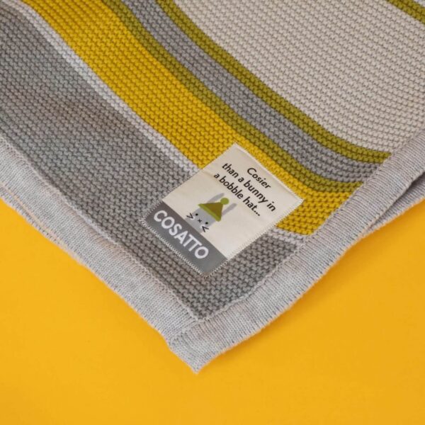 Blankets & Sleeping Bags Cosatto Knitted Stripe Blanket – Grey/Yellow Pitter Patter Baby NI 5