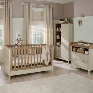 Harwell 3 Piece Baby Cotbed Range with Dresser Changer & Wardrobe - Cashmere