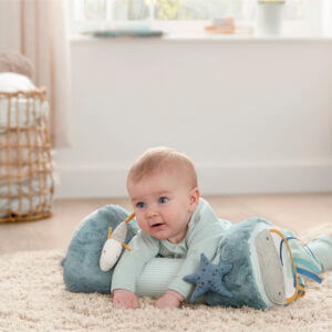 welcome to the world under the sea tummy time roll blue