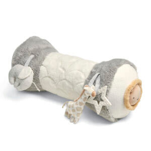 welcome to the world elephant tummy time roll grey