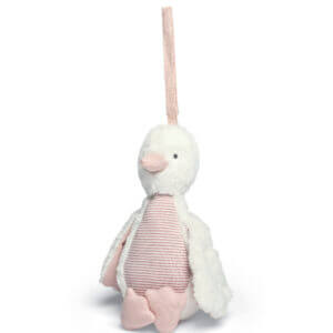 welcome to the world chime duck travel toy pink
