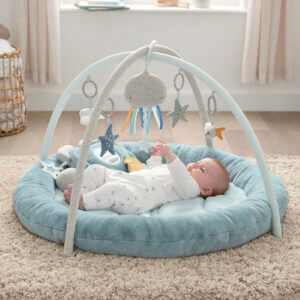 welcome to the world under the sea playmat blue