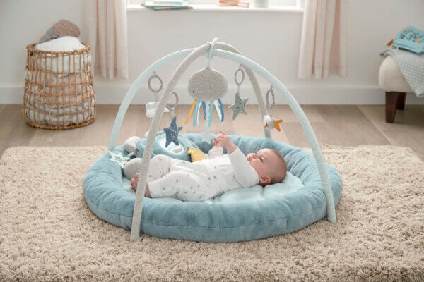 welcome to the world under the sea playmat blue