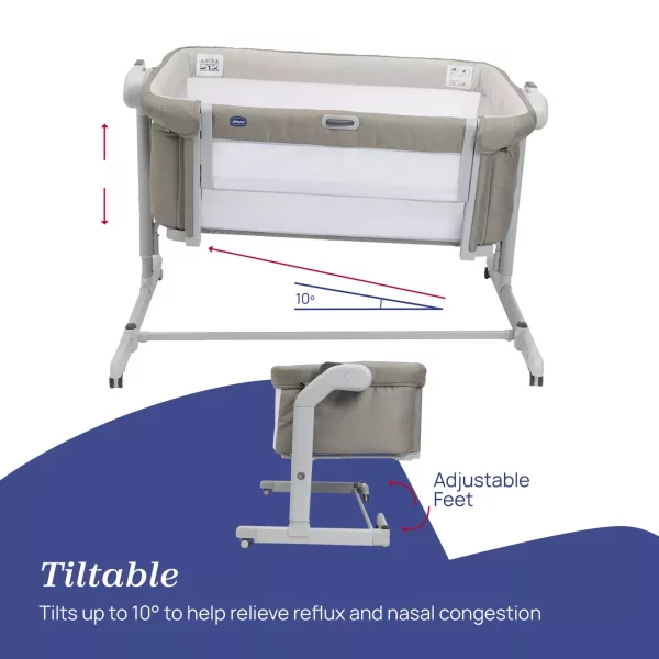 chicco next2me magic evo bedside crib in taupe evo taupe