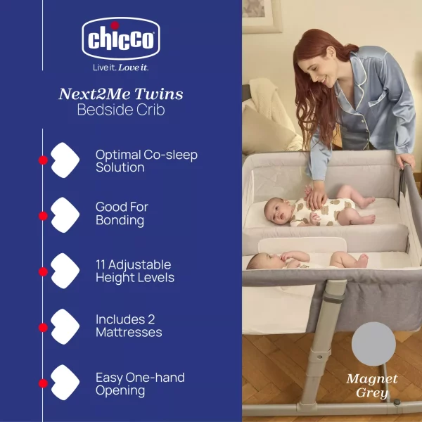 chicco next2me twins bedside crib fit